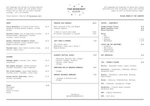 The midnight Baker menu - http://www.themidnightbaker.co.nz/ at The Midnight Baker in Auckland