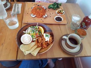 Jackfruit tacos and smokey beans at The Midnight Baker in Auckland