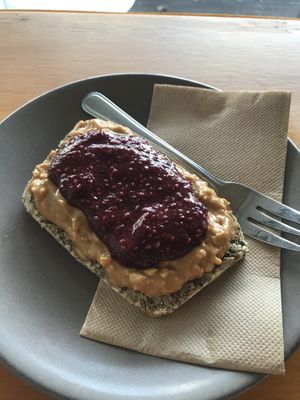 Peanut butter and jam at Well + Good in Auckland