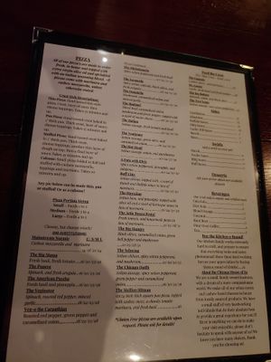 Menu2 at The Chicago House of Za in Chicago