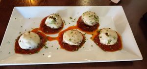 Stuffed mushrooms caps at The Chicago House of Za in Chicago