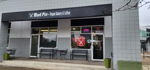 Outside at Mud Pie Vegan Bakery and Coffee in Mission