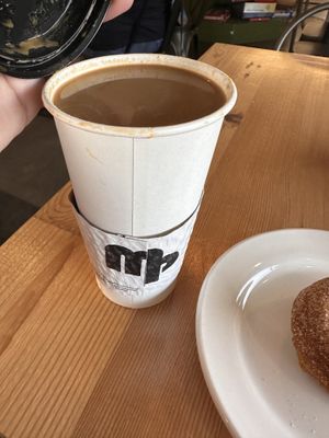 A specialty coffee/ espresso thing they made for me due to ma asthma being so bad   at Mud Pie Vegan Bakery and Coffee in Mission