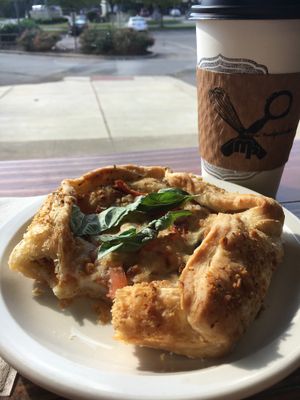 Tomato Basil Caprese Gallette at Mud Pie Vegan Bakery and Coffee in Mission
