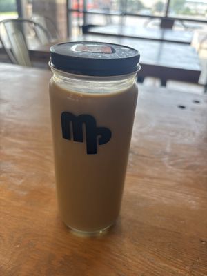 Iced vanilla w/ soy  at Mud Pie Vegan Bakery and Coffee in Mission