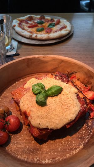 Vegan lasagna  at Caffe Esprit in Amsterdam