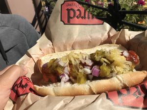 vegan sausage at Sausage Garten in Leavenworth