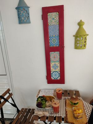 Pumpkin curry and beyond burguer at Armazem Integral in Portimao