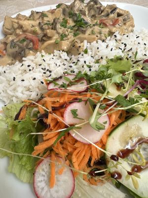 Special of the day; seitan stroganoff, delicious!   at Armazem Integral in Portimao