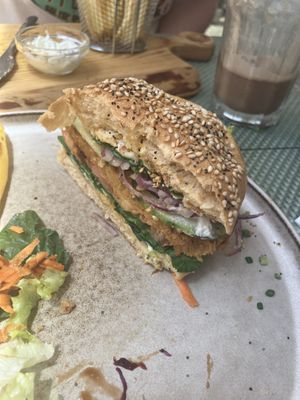 Chickpea burger   at Armazem Integral in Portimao