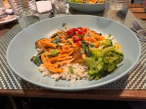 Special of the day: Tofu madras at Armazem Integral in Portimao