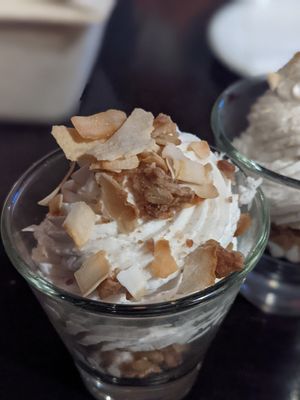 Vegan coconut Oreo dessert - soooo good at Harvest Seasonal Grill & Wine Bar in Moosic