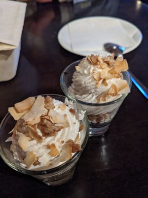 Vegan coconut Oreo dessert - soooo good at Harvest Seasonal Grill & Wine Bar in Moosic