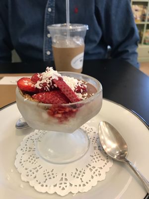Carob Peanut Butter Pie- made with a Carob bean that is sometimes used in place of chocolate( I hate chocolate but liked this) at Farm Fresh Cafe in Brunswick