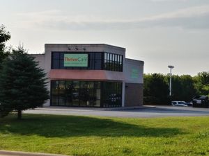 On Broadcast Parkway, between Perryville and Marsh Hawk. at Thrive Cafe in Loves Park