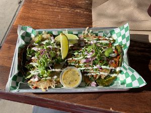 Flight of tacos at Masataco  in Whittier