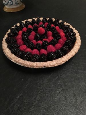 Vegan chocolate berry tart at Twilight & Lemongrass in Avondale Estates