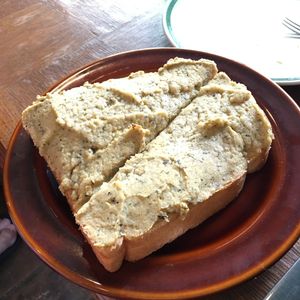 Hummus on bread! Super yummy and very filling!  at Cafe Mother Beans in Ikoma