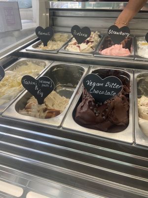 Tahini & fig and bitter chocolate is vegan 🌱   at Akation Pastry Boutique in Naxos