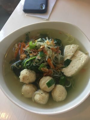 Vegan bakso at Vinny's Warung in Canggu