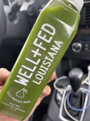 Kale cucumber apple ginger lemon at Well Fed Louisiana in Shreveport