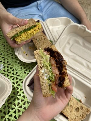 Chickpea Salad Sandwich and BLT.  at Well Fed Louisiana in Shreveport