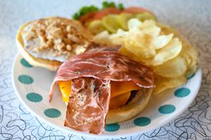 Bacon Ranch Burger at Spiral Diner & Bakery in Denton