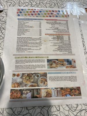 Sweets and drinks menu at Spiral Diner & Bakery in Denton