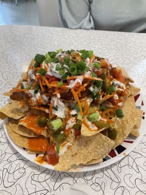Buffalo Nachos.  at Spiral Diner & Bakery in Denton