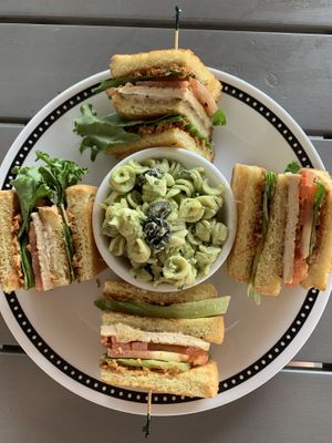 Tofu club and pasta salad  at Spiral Diner & Bakery in Denton