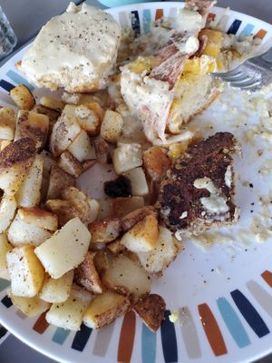 Biscuits and gravy plate at Spiral Diner & Bakery in Denton