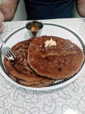 Gluten free vegan pancakes 😋 at Spiral Diner & Bakery in Denton