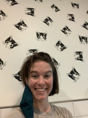 Kitty bathroom cuteness!  at Spiral Diner & Bakery in Denton