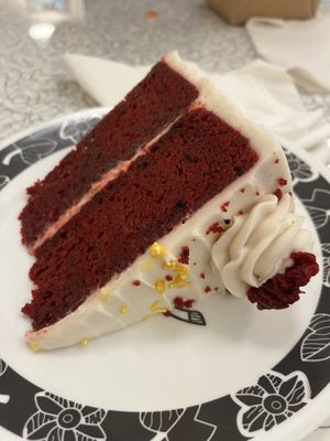 Red velvet cake 😻💚  at Spiral Diner & Bakery in Denton