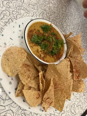 Chips and queso  at Spiral Diner & Bakery in Denton