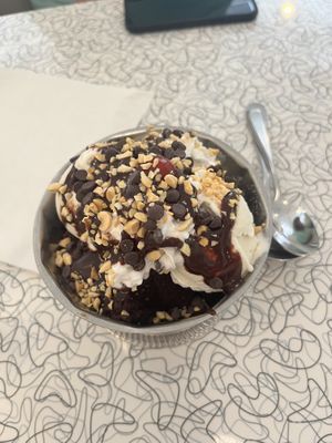 Chocolate mountain mudslide w/ vanilla ice cream  at Spiral Diner & Bakery in Denton