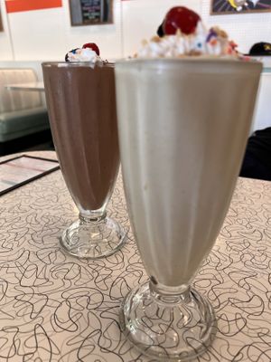 Chocolate milkshake, PB milk shake   at Spiral Diner & Bakery in Denton