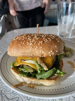 Spiral Big Stack (double patty yummmm)  at Spiral Diner & Bakery in Denton