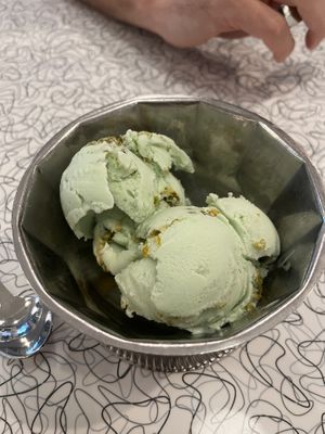 September special- pistachio icecream  at Spiral Diner & Bakery in Denton
