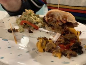 Philly cheezesteak  at Spiral Diner & Bakery in Denton