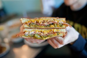 Jalapeno Popper Grilled Cheese at Spiral Diner & Bakery in Denton