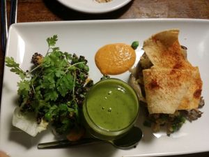 vegan pea soup, mushrooms, lentils etc. at Herberg het Volle Leven in Appelscha