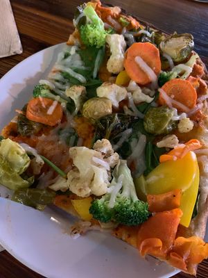Unique veggies on the pizza- Brussels sprouts!!!  at The Fridge in Lancaster