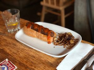 Seitan hot dog at Le Bec Jaune in Morzine