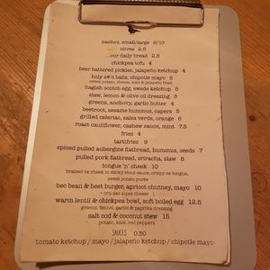 Current menu at Le Bec Jaune in Morzine