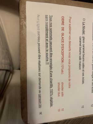 Option in the menu   at La Crêperie des Alpes in Aix-les-bains