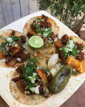 Tacos Al pastor  at Tapatio Vegan Tacos - Food Trailer in San Antonio