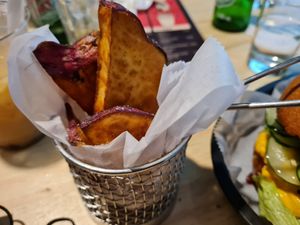 Sweet potatoe fries at Huacamole Vegan Food in San Pedro