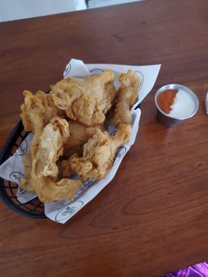 fried oyster mushrooms at Huacamole Vegan Food in San Pedro
