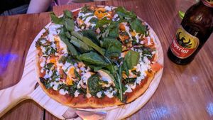 Del Campo Pizza at Huacamole Vegan Food in San Pedro